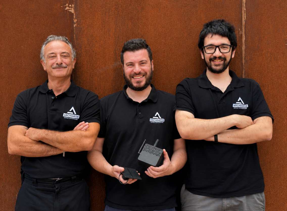 I fondatori di Archimede nella sede della startup a Siracusa