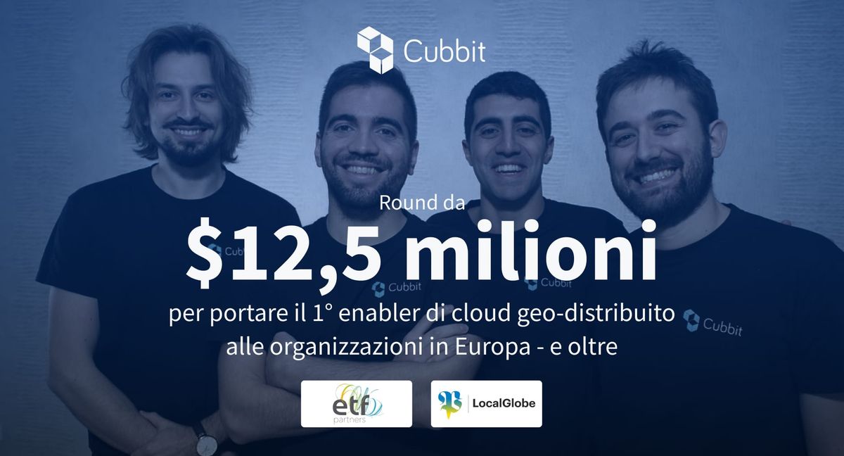 Il team di Cubbit nell’immagine ufficiale del round